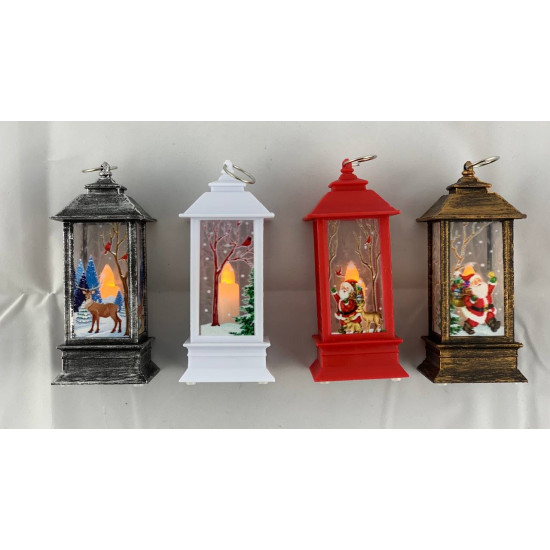 Светящийся фонарь декор.новогодний .LED "Санта Клаус, Снеговик,Олень" 12х5,3см 4 вида Разноцветный Без бренда (3110-1)