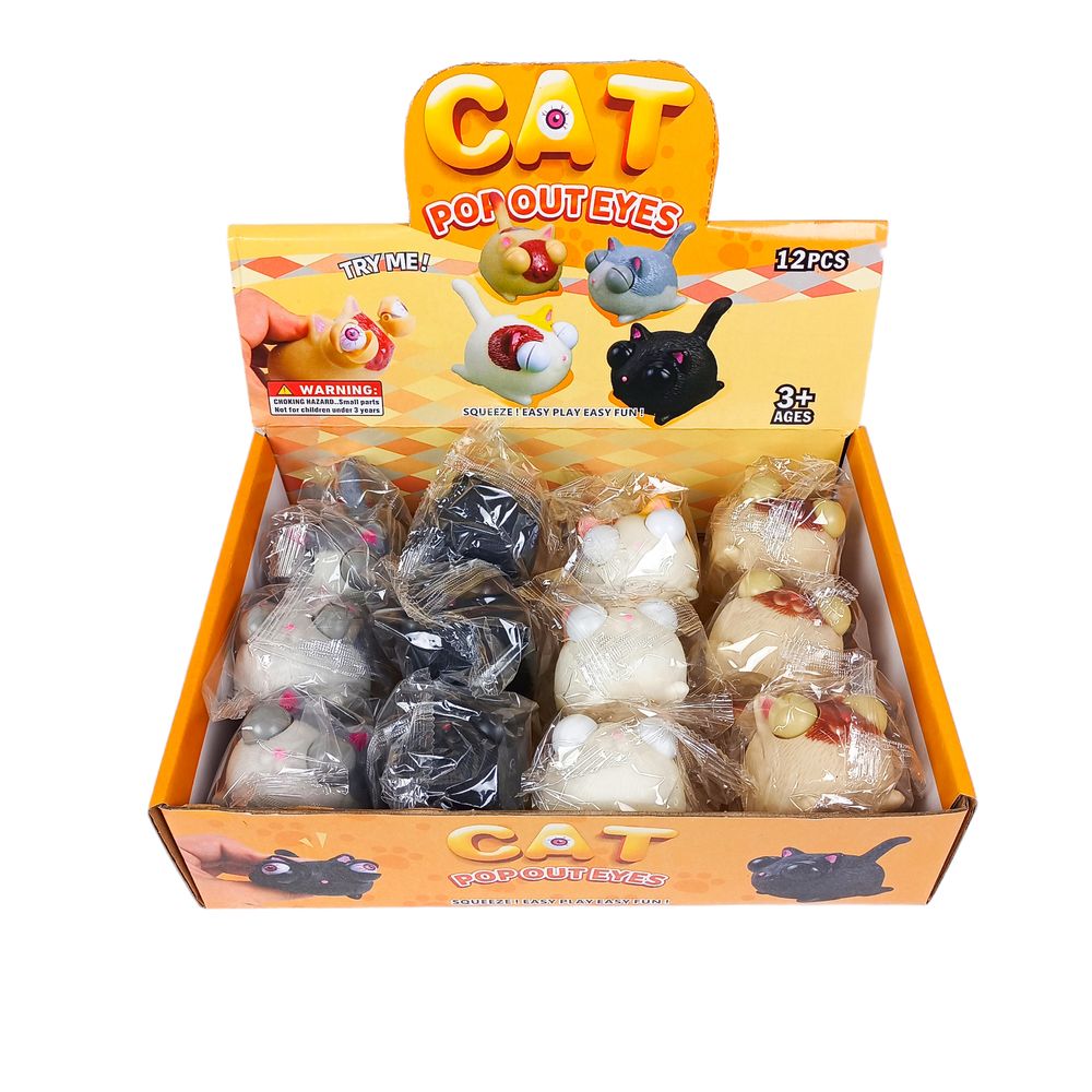 Игрушка-антистресс пучеглазик "Кот" 7см, 4 вида Разноцветный Без бренда (3305)