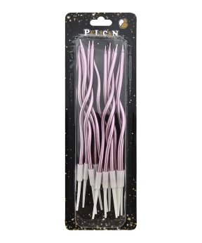 Свечи "Коктейльная 12 штук" хром розовое золото (861003)