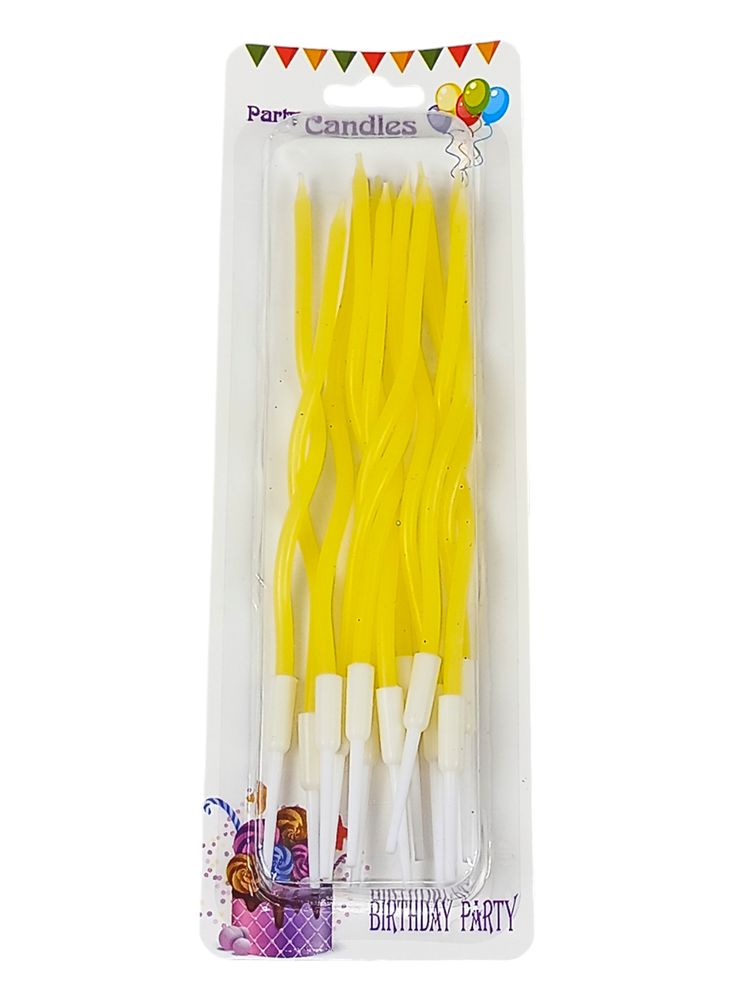 Набор свечей волнистые, пастельные цвета (YH378-1 yellow)
