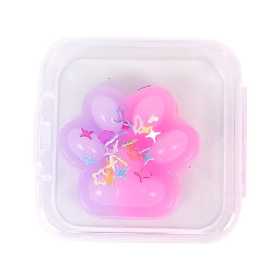 Таба сквиш антистресс  3см Лапка омбре розово-сиреневая, в пластиковой коробке (2181Z -  pink-lilac)