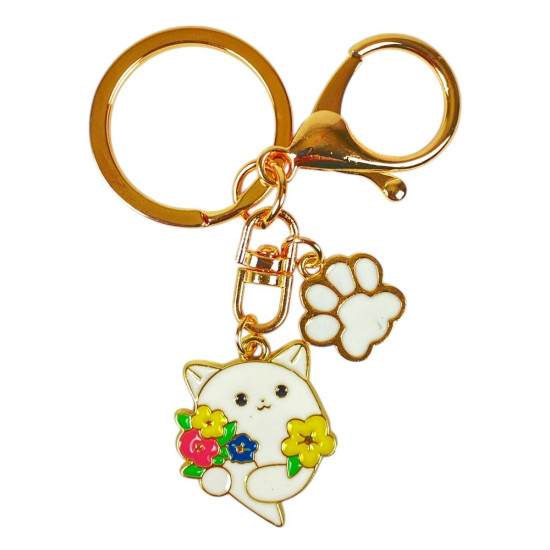 Брелок металлический "Кот, лапка" 6см, 3 вида (678-17)