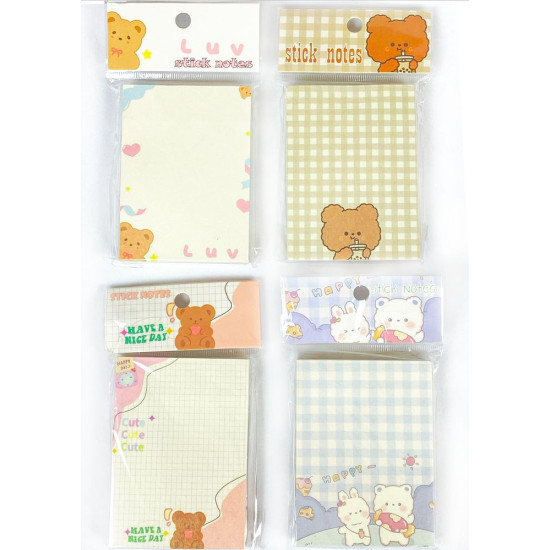 Бумага для заметок с липким слоем "Медведь" 67 х 93мм, 80 листов (YSD8816-4)