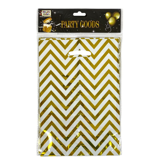 Пакеты подарочные полиэтиленовые 17 х 25см, 400мкм фольга, 10шт (10718 gold)