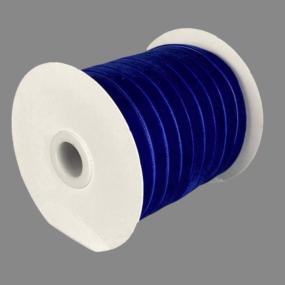 Оксамитова стрічка  1,0 см х 50 ярдів Синій Marill (D00810- C 36)