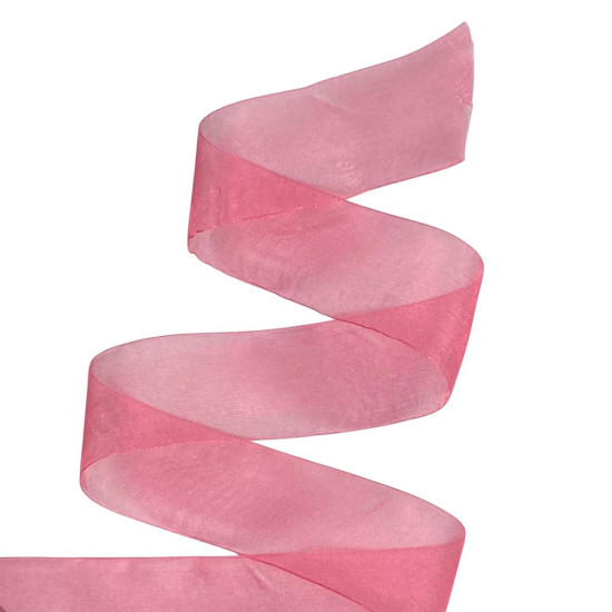 Стрічка з органзи коралова 4,0 см х 50 ярдів Рожевий Marill (D02040-260)