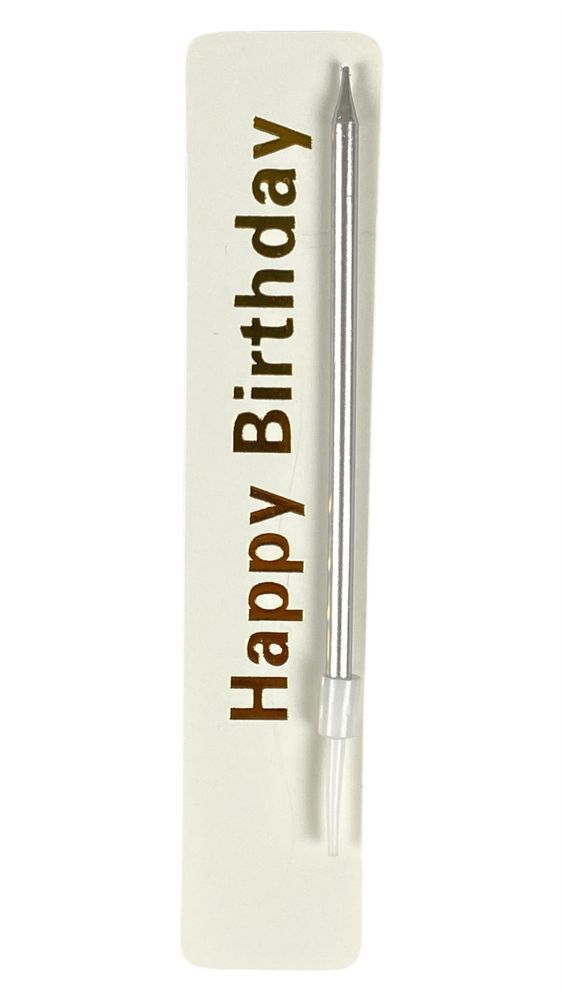 Свеча для торта "Бенто" серебро 9 см (040550 silver)