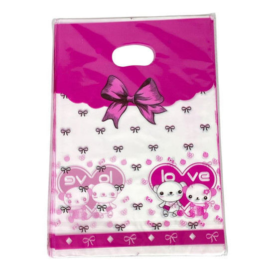 Подарункові пакети , поліетиленові  20 х 30см , 24шт/уп Рожевий Unison (10701-4)