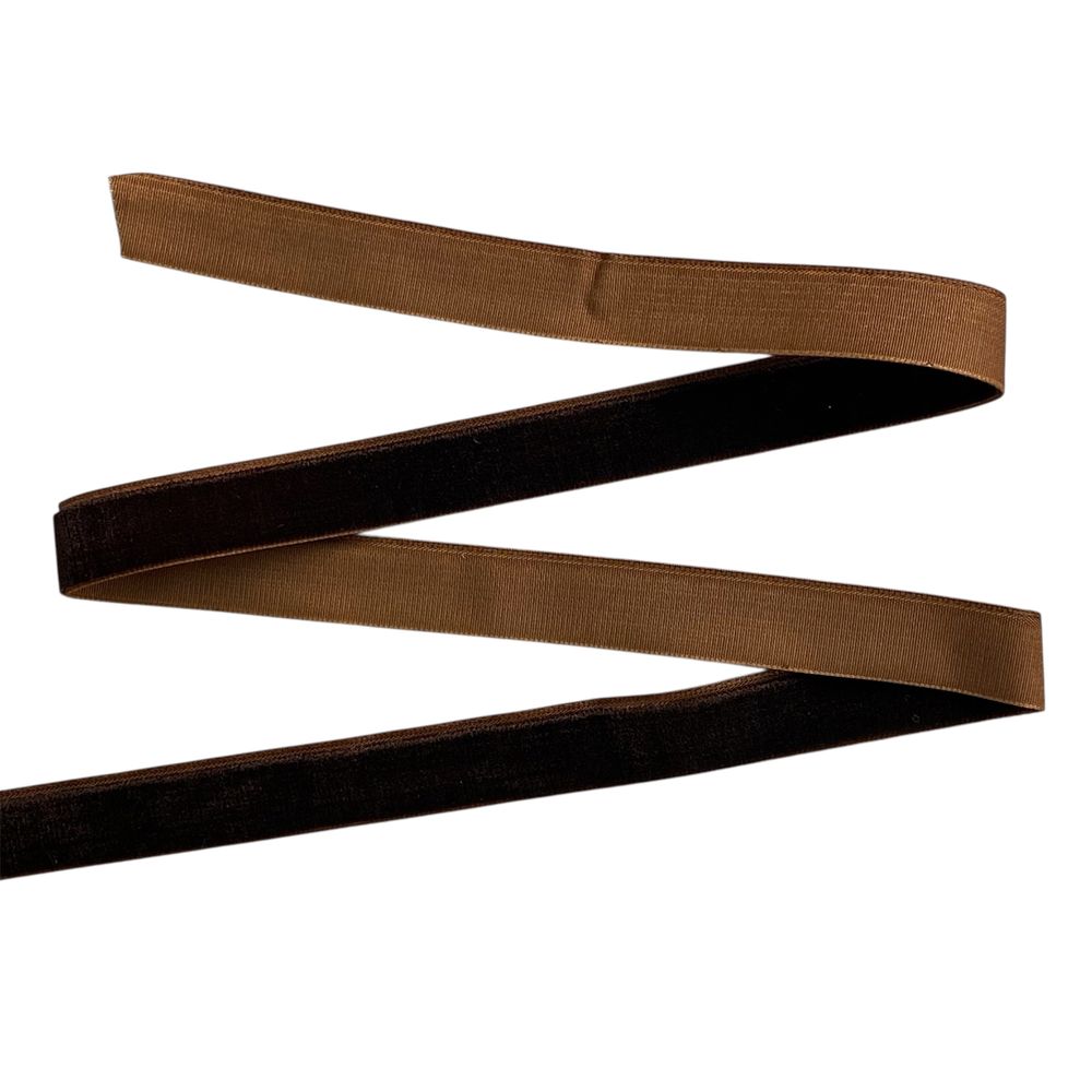 Бархатная лента  1,5 см х 50 ярдов Коричневый Marill (D00815- 22)