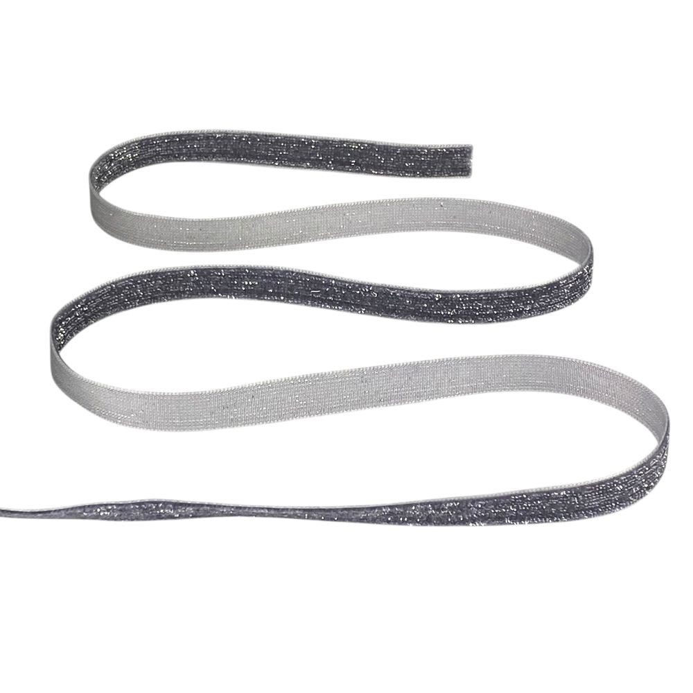 Бархатная лента блестящая 1,0 см х  50 ярдов Серый Marill (D16710- C 130)