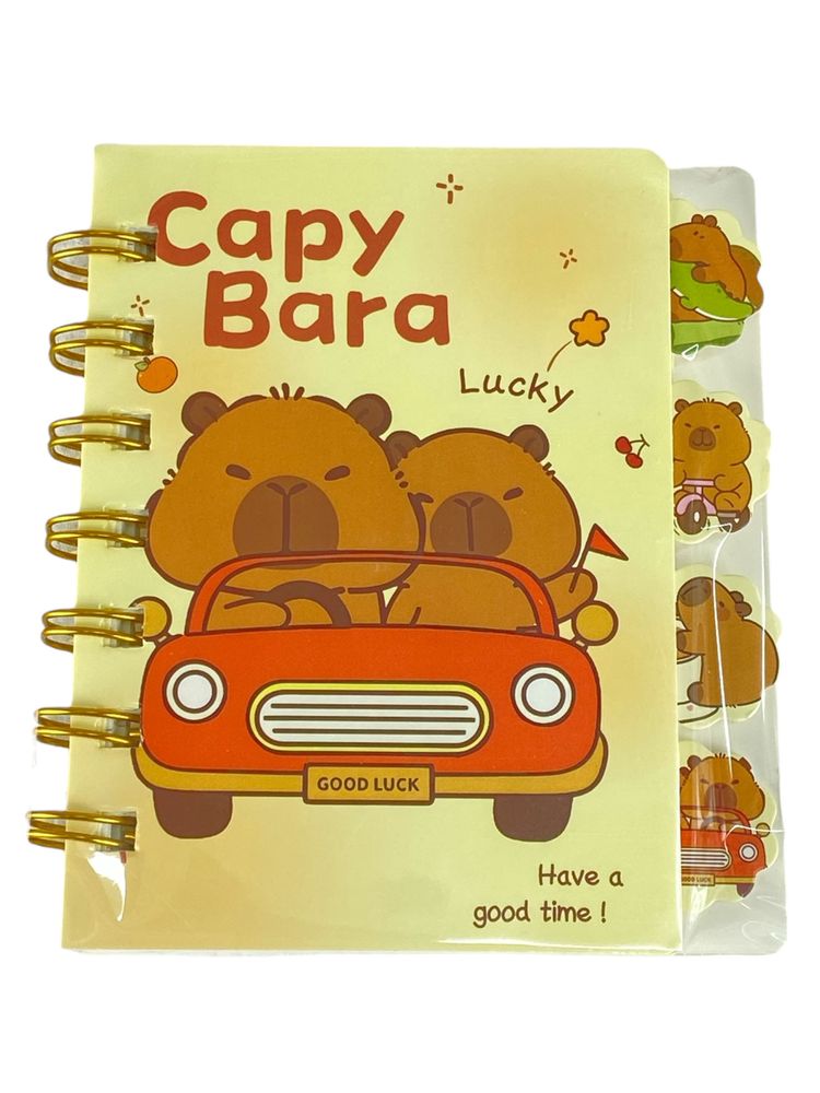 Блокнот 10,5 х 9см с разделителями, 77листов в линию Капибара (103-28)