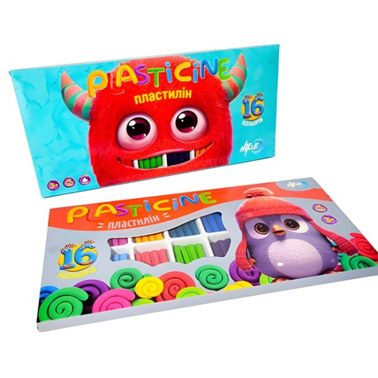 Пластилин, 16 цветов, 320г, со стеком (832484)