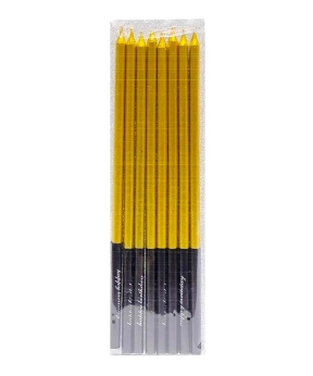 Набор свечей для торта "Элит 15см" хром золото, 8шт (868207)