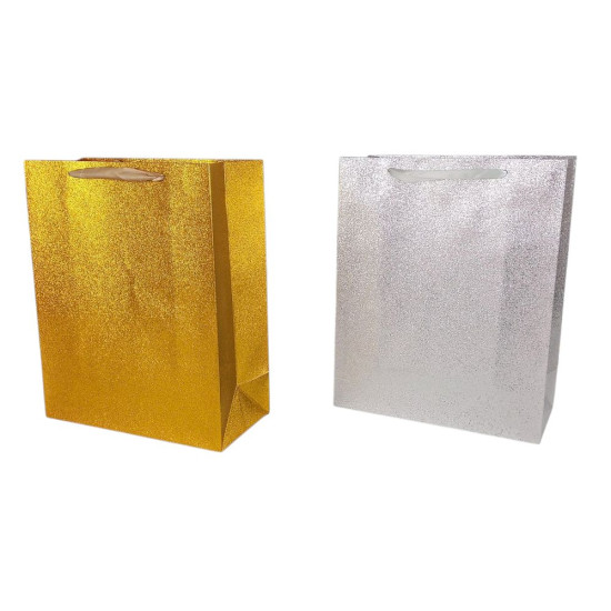 Пакет подарунковий "Гліттер"   32 х 26 х 10см,  210г/м2, 2 дизайна Різнокольоровий Unison (2990-32)