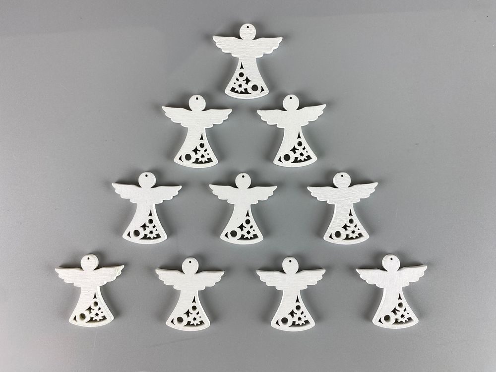 Деревянный ангел 2 х 3см, белый, 10шт (TK-009)