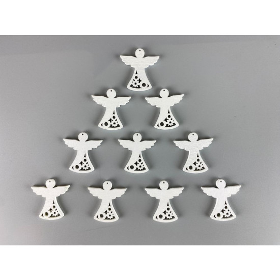 Деревянный ангел 2 х 3см, белый, 10шт (TK-009)