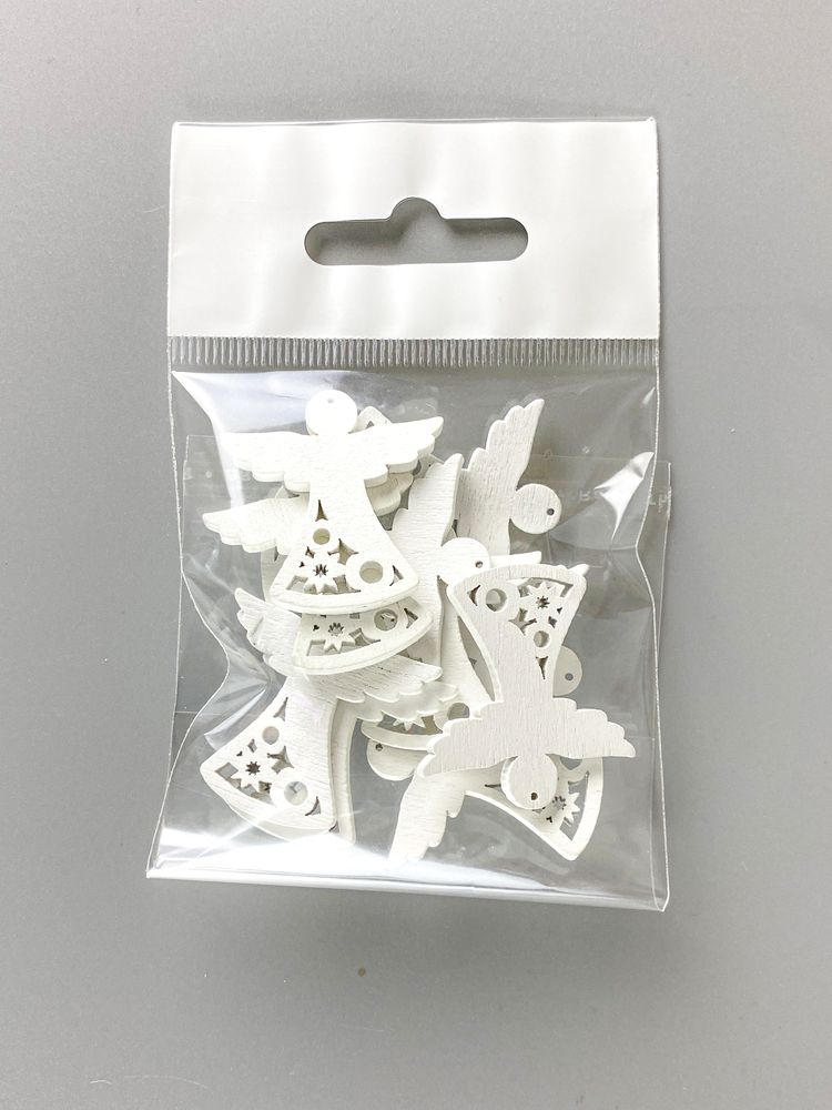 Деревянный ангел 2 х 3см, белый, 10шт (TK-009)