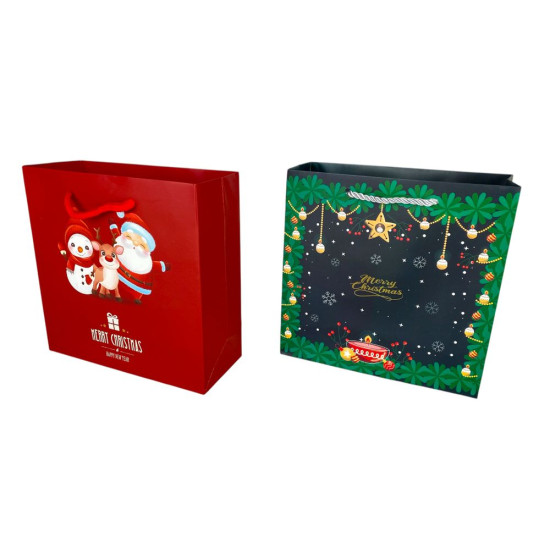 Пакет подарочный новогодний, 4 дизайна, 210g, 30 х 27 х 12 см (LD-151-1)