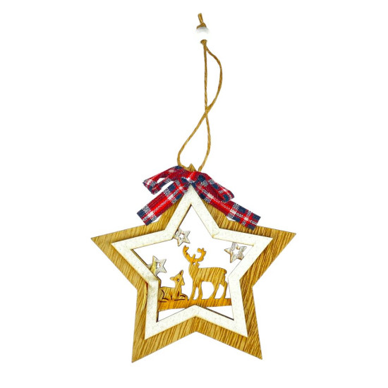 Деревянный кулон звезда 11х11см (L00404)