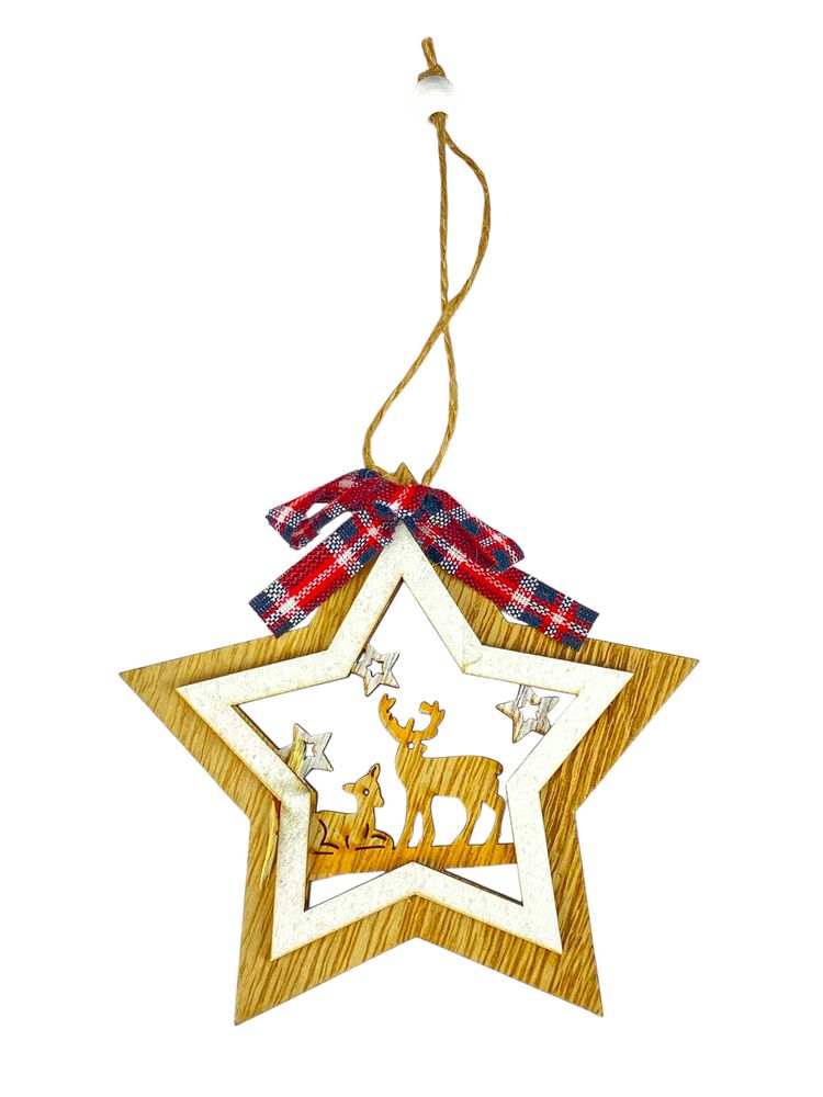 Деревянный кулон звезда 11х11см (L00404)