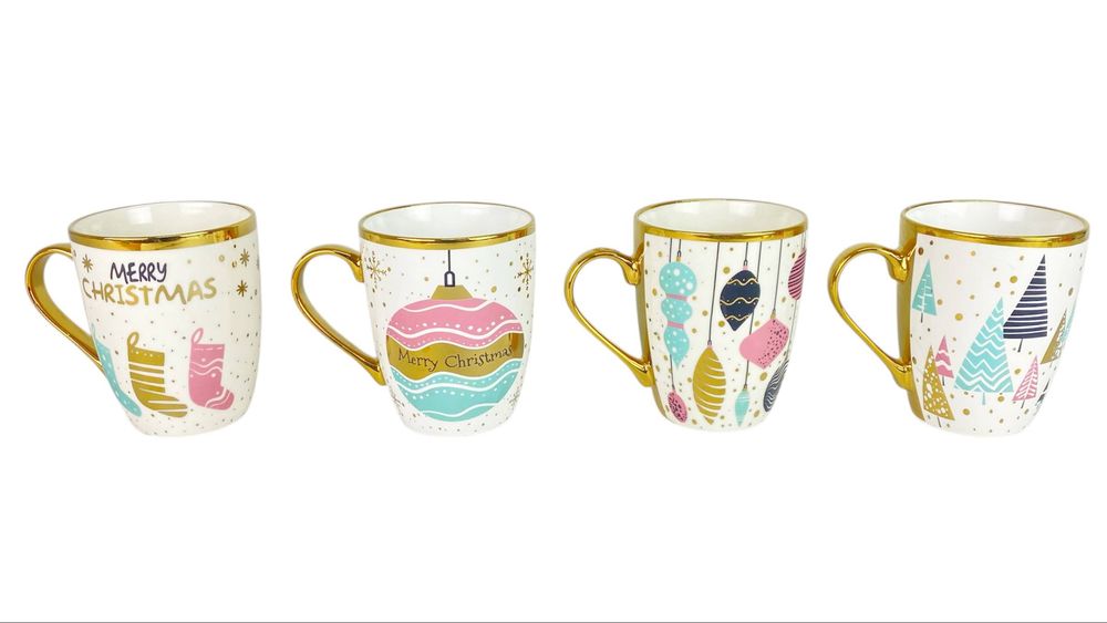 Чашка 350мл Новорічний принт із золотом (CP7437(SD2002))