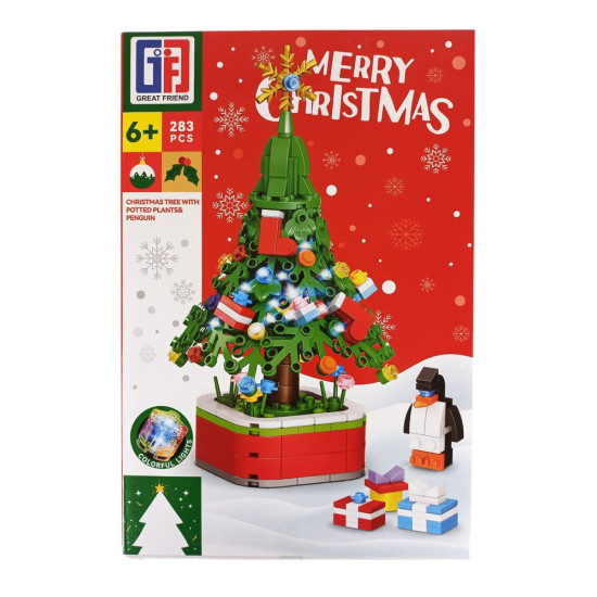 Конструктор 283 деталей "Елка с игрушками, пингвин" (123-840)