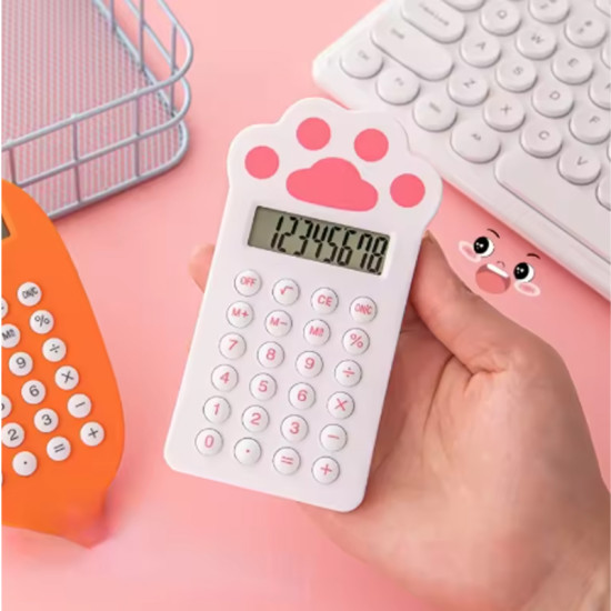 Калькулятор, 7 х 13,5см, "Лапка" солнечный (878-9)