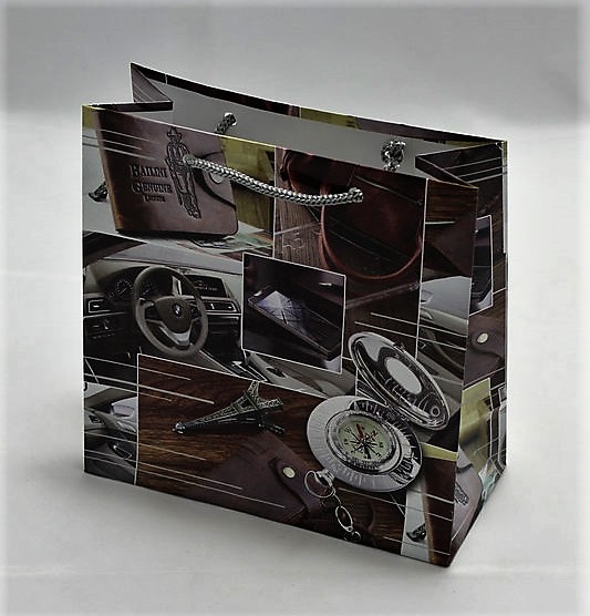 Пакет подарочный мужская серия 130гр, 16 х 16 х 8см (12шт/уп) Unison (PVM161608M)