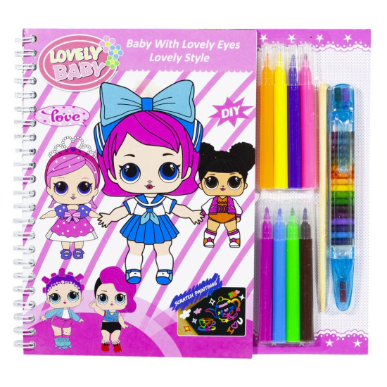 Набор для рисования - альбом 10 листов + 2 черных листа, 8 флом. Josef Otten (E-3000-K)