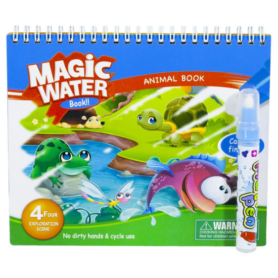 Альбом 23*20см д/раскрашивания-рисуем водой "Животные"+маркер Unison (2001 A-1)