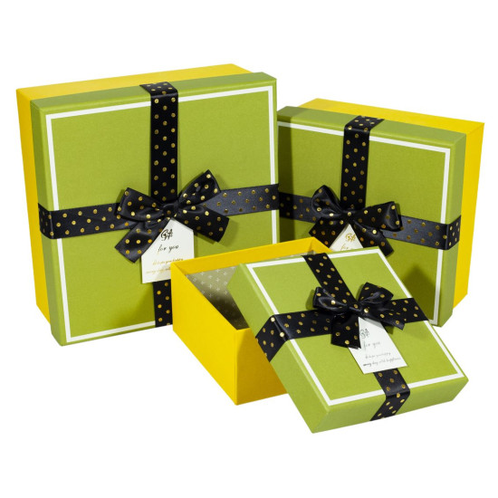 Коробки подарочные квадратная, в наборе -3шт., Unison, JKZ-66 (JKZ-66)