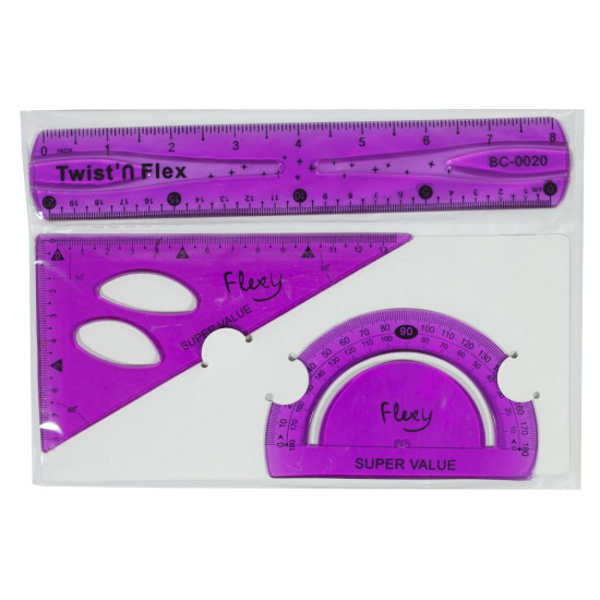 Набір 3PCS гнучких лінійок, (3 предмета), 6 кольорів (3PCS)