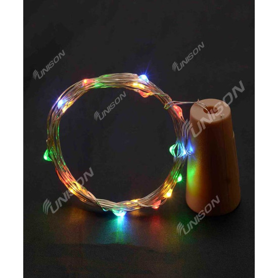 ПРОБКА-РОСА на батарейках 20 LED, 2м, мульті (1961-01)