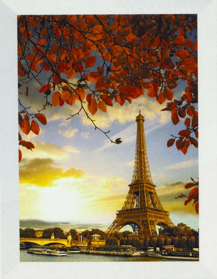 Алмазна мозаїка  за номерами 20*30см "Осінній Париж" карт уп. (Полотно на рамі камені) (20431)