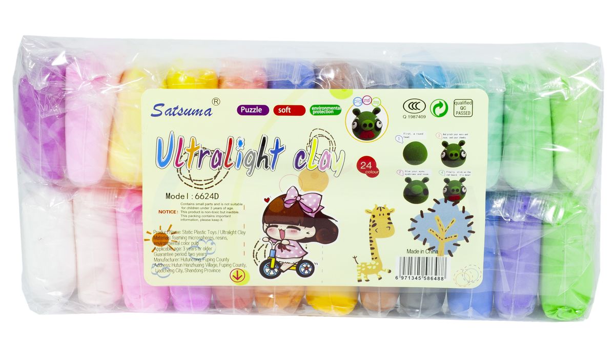 Масса для лепки 24цв*11г в пакете (6624)