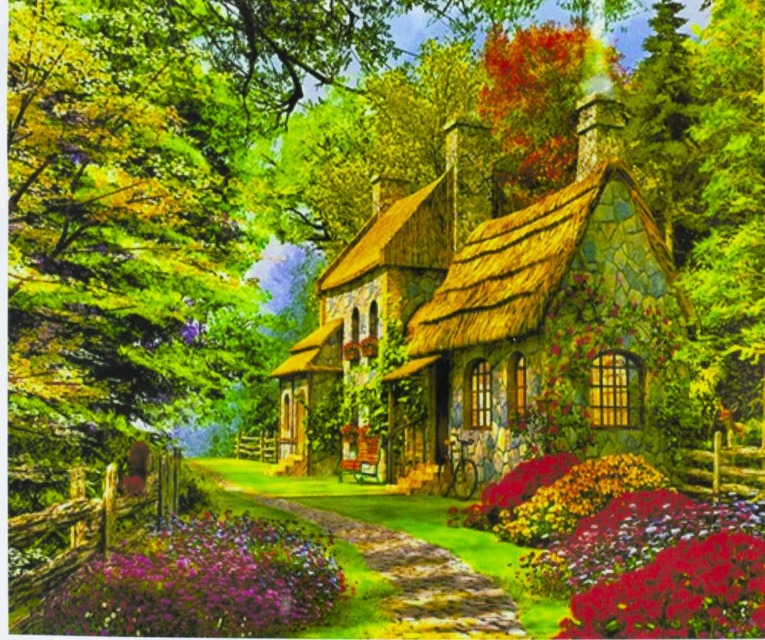 Картина по номерам "Домик в лесу" 40*50см,крас.-акрил,кисть-3шт. (9267_O)