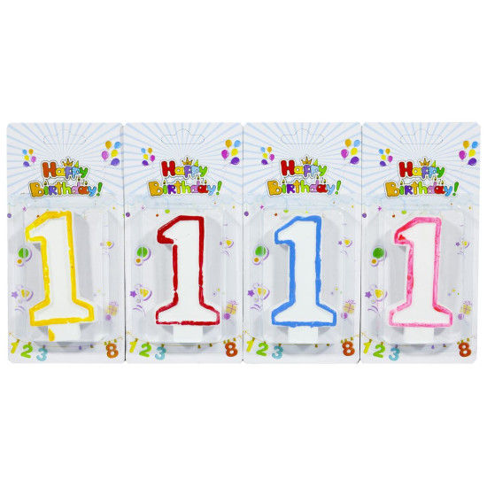 Свеча для торта "Цифры "1", 7,5х4,0см, 5151-1 (5151-1)
