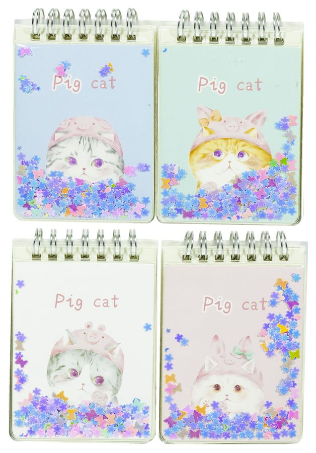 Блок. на спір., ПВХ обл.-сипуч.блистки "Котик" 10,5 * 8см, 80л., 70г / кв.м, 4в. (24 * 20) (27210)