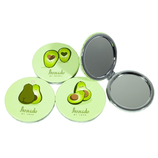 Зеркало карменное косметическое "Авокадо" кругоре Зеленый Unison (185-01)