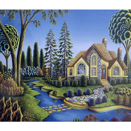 Картина по номерам "Домик" 40*50см,крас.-акрил,кисть-3ш Разноцветный Unison (5232Y_B)