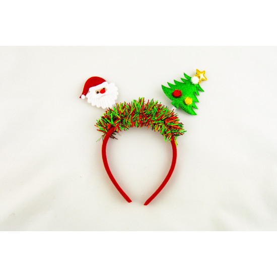 Обруч на голову "Елка и Дед Мороз" 26см Unison (TK-304)