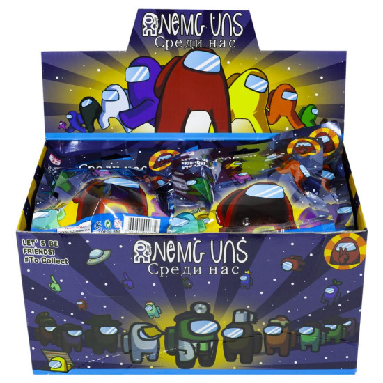 Игрушка-брелок герой игры "Among us" фигурка+3 карточки Unison (63-VA)