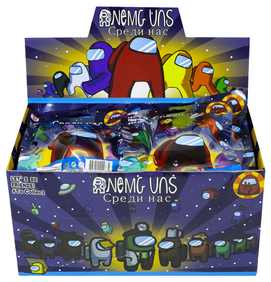 Игрушка-брелок герой игры "Among us" фигурка+3 карточки Unison (63-VA)