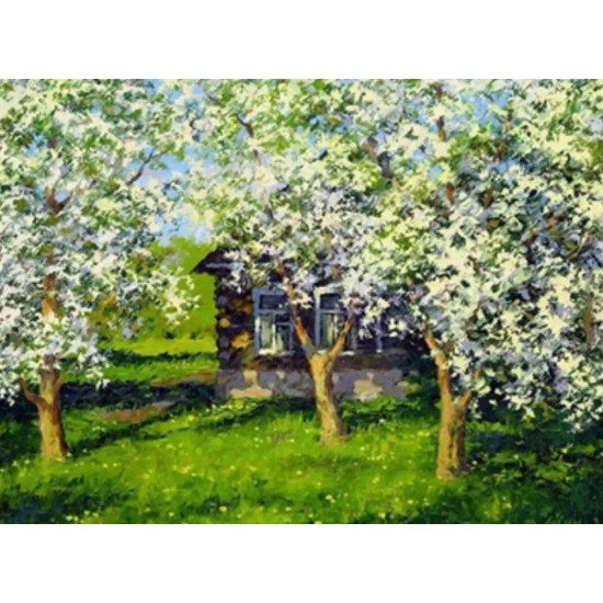 Картина по номерам 40 х 50см "Весна в деревне" Разноцветный Unison (6037EOTG_B)