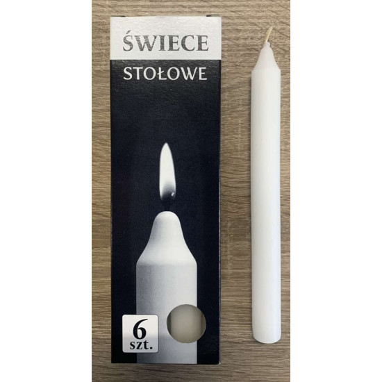 Свеча парафиновая 19х2см, 6 часов горения, в картонной упаковке Белый Unison (S1-66)