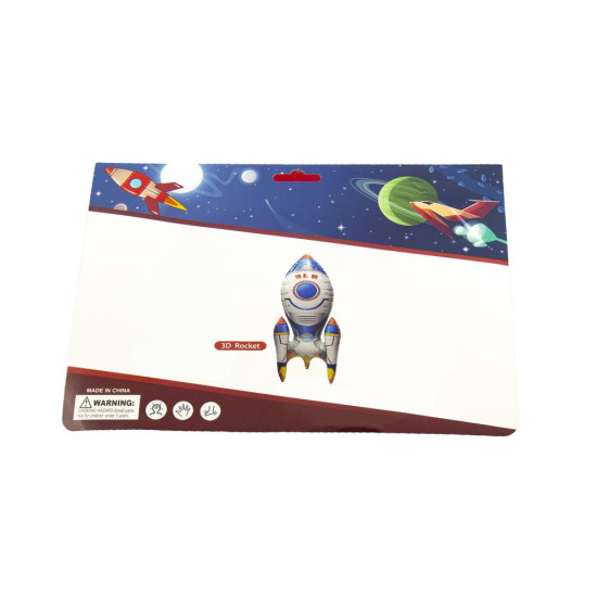 Шарик фольгированный 3D фигурный Ракета 127 х 50см Белый Без бренда (YY-F0975)