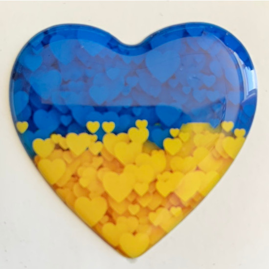 Наліпка об'ємна 3D 37 х 35мм Жовто-блакитний Unison (SSU-1001)