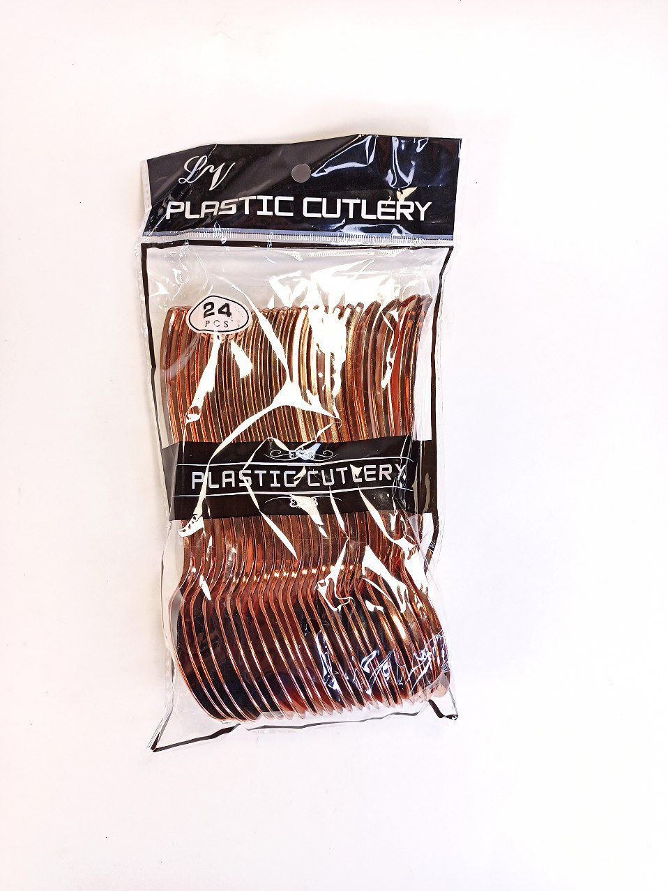 Ножи ластиковые,розовое золото, 17,5см, 24 шт/уп Розовый Unison (7500-42)