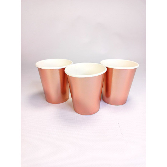 Стаканы картонные розовое золото металлик, 10шт/уп Розовый Unison (7500-7)