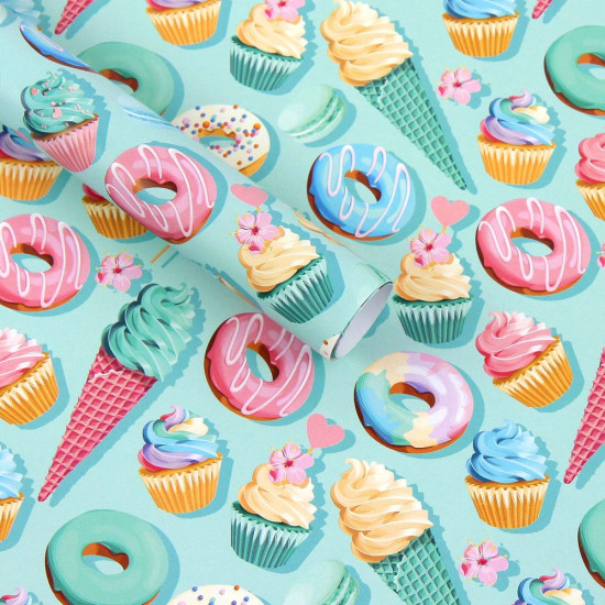 Бумага для упаковки подарков 10 листов - 100 х 70см 50г Разноцветный Unison (PCZ10070-10-478)